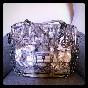 COACH KRISTIN EMBOSSED METALLIC PYTHON